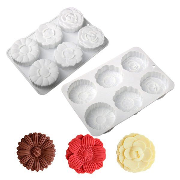 Papatya Mum Kalıbı Gül Mum Kalıbı Şakayık Mum Kalıbı Çiçek Çikolata Kalıbı Silikon 6.4x2cm