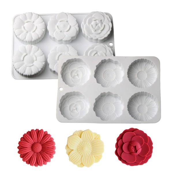 Papatya Mum Kalıbı Gül Mum Kalıbı Şakayık Mum Kalıbı Çiçek Çikolata Kalıbı Silikon 6.4x2cm
