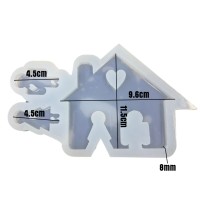 Epoksi Ev Anahtarlık Kalıbı Evli Çift Anahtarlık Kalıbı Duvar Ev Anahtarlık Kalıbı Silikon 11.5x9.6cm