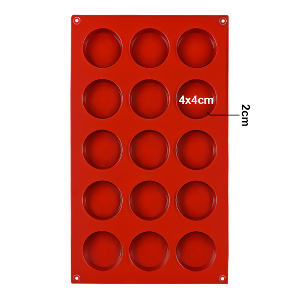 Epoksi Yuvarlak Daire Kalıbı Yuvarlak Kek Kalıbı Çoklu Yuvarlak Çikolata Kalıbı Silikon 4x4x2cm