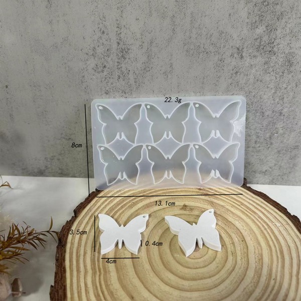 Epoksi Çoklu Kelebek Anahtarlık Kalıbı Kelebek Kolye Kalıbı Silikon 4cm