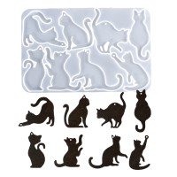 Epoksi Kedi Kalıbı Kedi Anahtarlık Kalıbı Kedicik Kalıbı Silikon GT9652