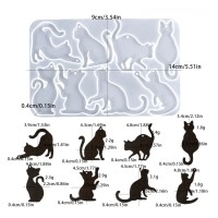 Epoksi Kedi Kalıbı Kedi Anahtarlık Kalıbı Kedicik Kalıbı Silikon GT9652