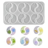 Epoksi Ying Yang Kalıbı Burç Kalıbı Ying Yang Anahtarlık Kalıbı Silikon GT9676