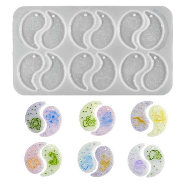 Epoksi Ying Yang Kalıbı Burç Kalıbı Ying Yang Anahtarlık Kalıbı Silikon GT9676