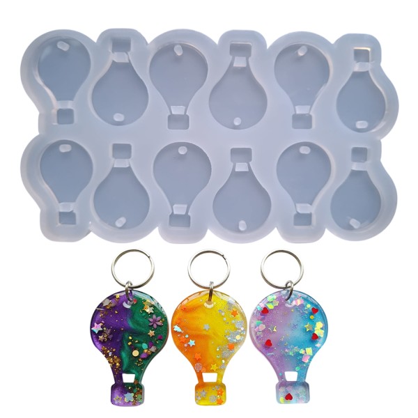 Epoksi Çoklu Kapadokya Balonu Kalıbı Balon Kalıbı Anahtarlık Silikon 4.5x3cm