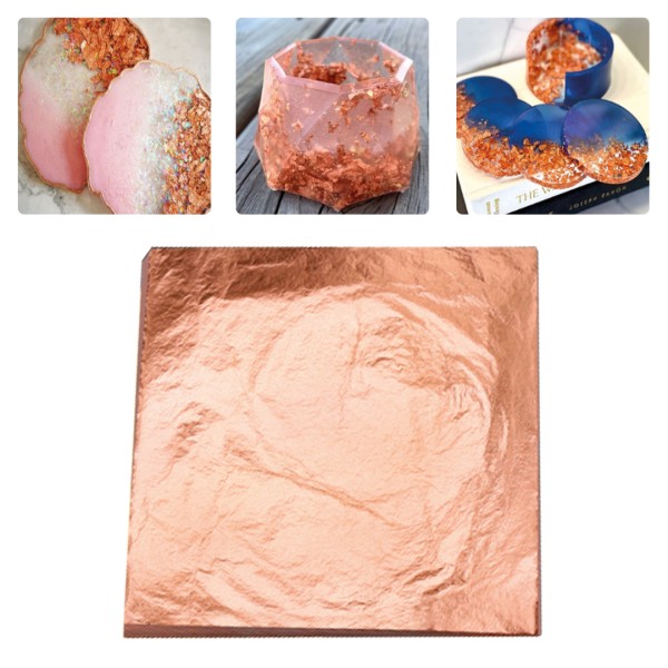 Epoksi Yaprak Varak Bakır Hobi Ahşap Yaprak Varak Bakır - 100 Adet