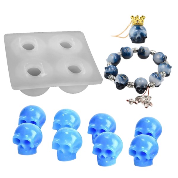 Epoksi Kurukafa Kalıbı Kurukafa Bileklik Kalıbı Kafatası Kalıbı Silikon 1.7x1.5cm