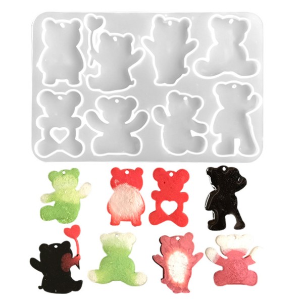 Epoksi Ayıcık Kalıbı Ayı Anahtarlık Kalıbı Ayıcık Kolye Kalıbı Silikon GT9654