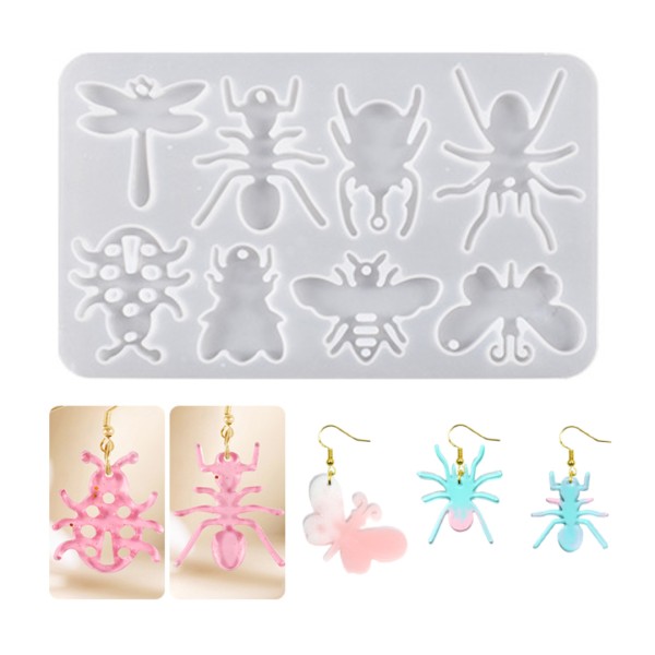 Epoksi Böcek Kalıbı Uğur Böceği Kalıbı Böcek Anahtarlık Kolye Kalıbı Silikon GT9655