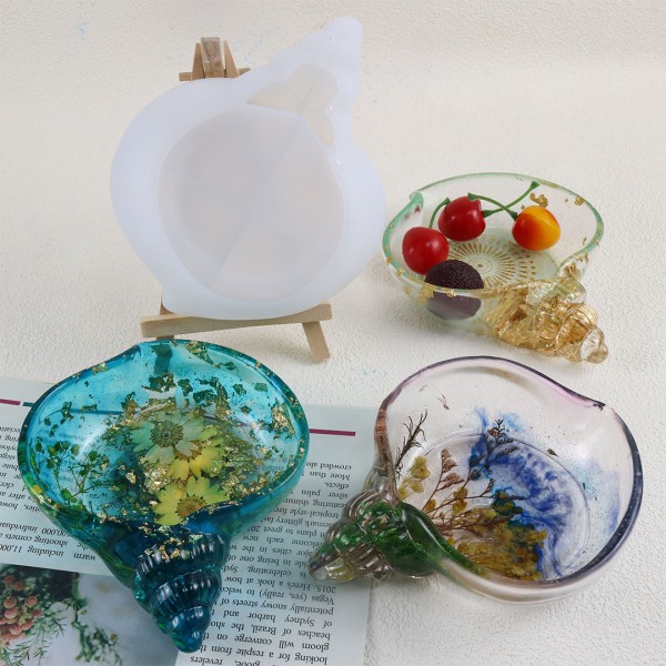 Epoksi Deniz Kabuğu Kalıbı Deniz Kabuğu Taş Tozu Kalıbı Silikon 14.8x12cm