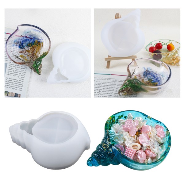 Epoksi Deniz Kabuğu Kalıbı Deniz Kabuğu Taş Tozu Kalıbı Silikon 14.8x12cm