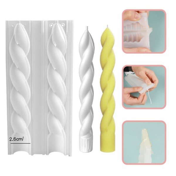 Burgulu Şamdan Kalıbı Mum Şamdan Kalıbı Şamdan Mumluk Kalıbı Silikon 20x2.6cm