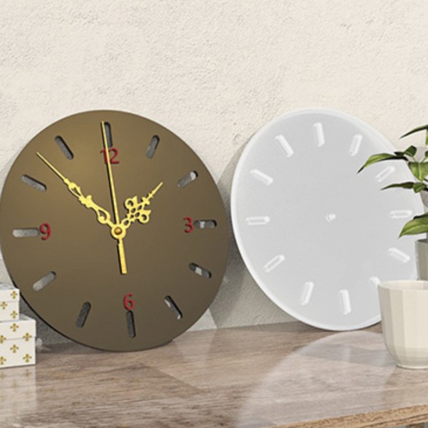 Epoksi Saat Kalıbı Duvar Saat Kalıbı Silikon 33x33cm - Mekanizma Hediyeli