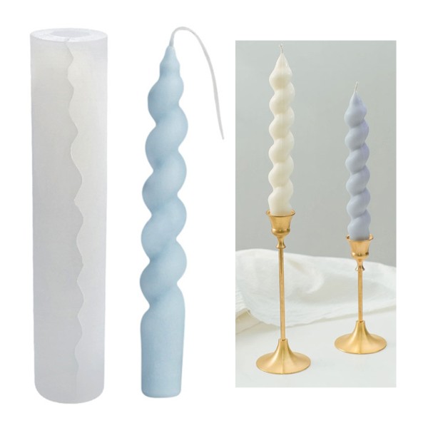 Burgulu Şamdan Kalıbı Mum Şamdan Kalıbı Mum Kalıbı Silikon 18.7cm