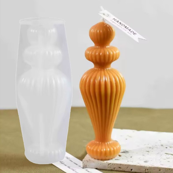 Silikon Mum Kalıbı Sütun Dekoratif Mum Kalıbı Sütun Kalıbı Silikon 12.5x4.2cm
