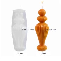 Silikon Mum Kalıbı Sütun Dekoratif Mum Kalıbı Sütun Kalıbı Silikon 12.5x4.2cm