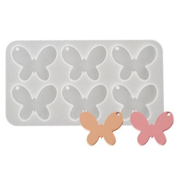Epoksi Kelebek Kalıbı Anahtarlık Kelebek Kalıbı Kolye Kalıbı Silikon 4x3.2cm