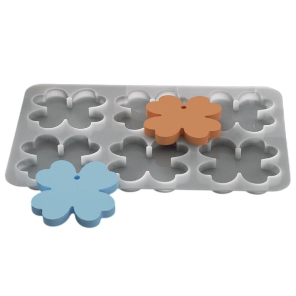 Epoksi Yonca Kalıbı Yonca Anahtarlık Kalıbı Kolye Yonca Kalıbı Silikon 4.3x4.3cm