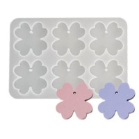 Epoksi Yonca Kalıbı Yonca Anahtarlık Kalıbı Kolye Yonca Kalıbı Silikon 4.3x4.3cm