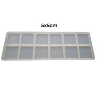 Epoksi Çoklu Kare Magnet Kalıbı Silikon 5x5cm Epoksi Çoklu Kare Magnet Kalıbı Silikon 5x5cm