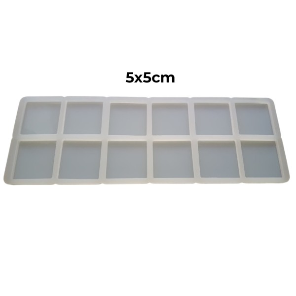 Epoksi Çoklu Kare Magnet Kalıbı Silikon 5x5cm Epoksi Çoklu Kare Magnet Kalıbı Silikon 5x5cm