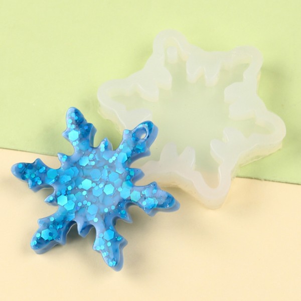 Epoksi Kar Tanesi Kalıbı Anahtarlık Kar Tanesi Kalıbı Silikon 5x5cm