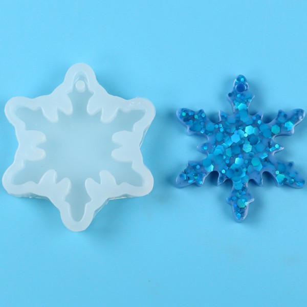 Epoksi Kar Tanesi Kalıbı Anahtarlık Kar Tanesi Kalıbı Silikon 5x5cm