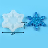 Epoksi Kar Tanesi Kalıbı Anahtarlık Kar Tanesi Kalıbı Silikon 5x5cm