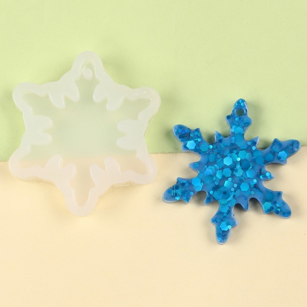 Epoksi Kar Tanesi Kalıbı Anahtarlık Kar Tanesi Kalıbı Silikon 5x5cm