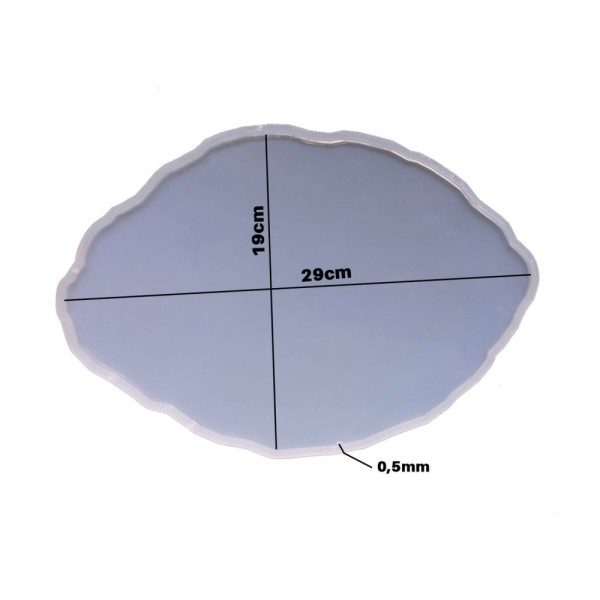 Epoksi Dalgalı Tepsi Kalıbı Nişan Söz Tepsi Kalıbı Silikon 29x19cm