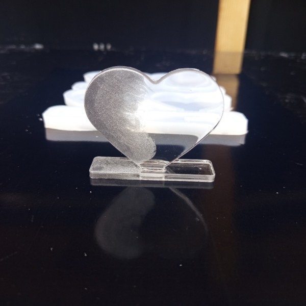 Epoksi Çoklu Kalp Magnet Kalıbı Ayaklı Kalp Masa Süsü Kalıbı Silikon 7.5x6cm
