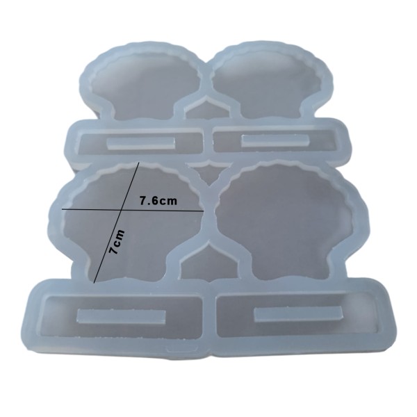Epoksi İstiridye Magnet Kalıbı Ayaklı Deniz Kabuğu Masa Süsü Kalıbı Silikon 7.6x7cm