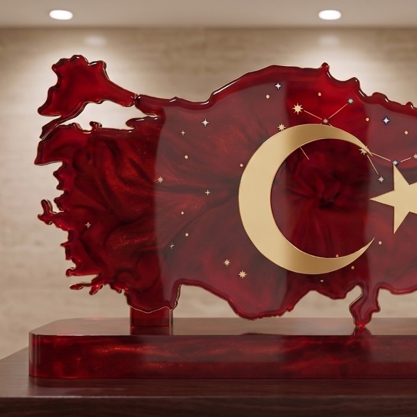 Epoksi Türkiye Haritası Masa Süsü Türkiye İsimlik Kalıbı Silikon 28x13cm