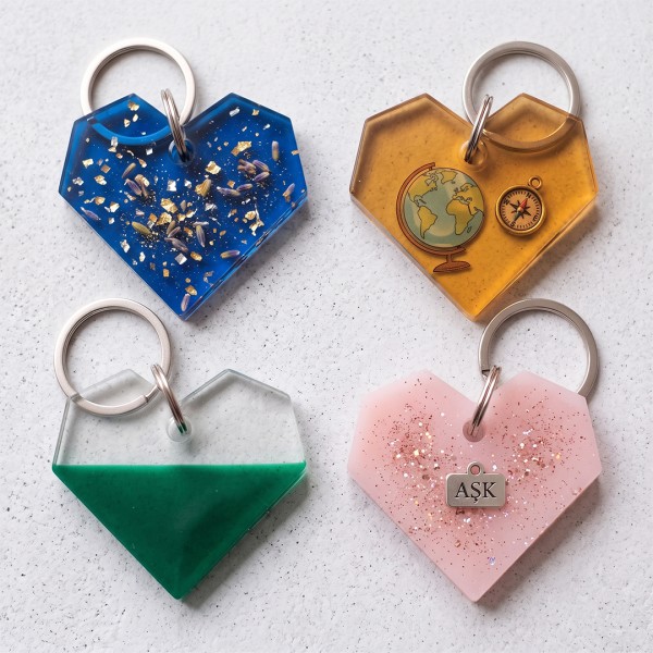 Epoksi Kalp Anahtarlık Kristal Kesim Kalp Kolye Kalıbı Silikon 3.9x3.5cm Epoksi Kalp Anahtarlık Kristal Kesim Kalp Kolye Kalıbı Silikon 3.9x3.5cm