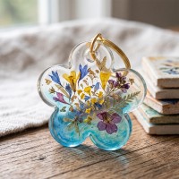 Epoksi Çiçek Kalıbı Kolye Anahtarlık Çiçek Kalıbı Silikon 3.7x3.5cm