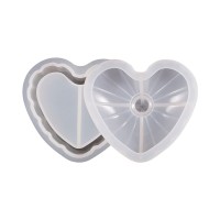 Epoksi Kalp Takı Kutusu Kalp Mücevher Takı Kutusu Kalıbı Silikon 8.7x7.7x6cm
