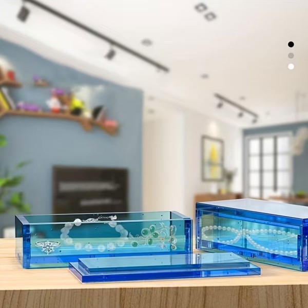 Epoksi Kutu Kalıbı Saklama Kutusu Kalıbı Kalemlik Taş Tozu Kalıbı Silikon 14.2x6.5cm