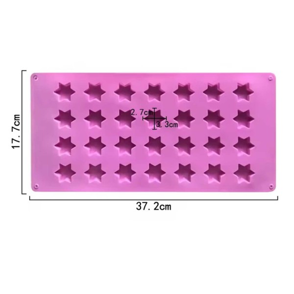 Çoklu Yıldız Çikolata Kalıbı Şeker Hamuru Yıldız Kalıbı Jelibon Yıldız Kalıbı Silikon 3.3x2.7cm