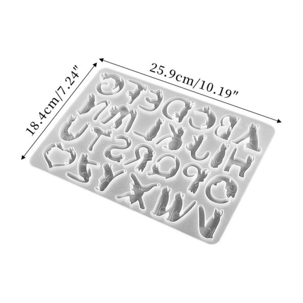 Epoksi Harf Kalıbı Kedi Temalı Alfabe Kalıbı Harf Anahtarlık Kalıbı 4.5cm