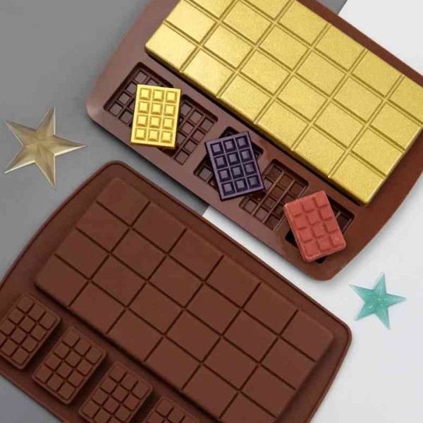 Çikolata Kalıbı Tablet Dikdörtgen Waffle Kalıbı Silikon Kalıbı GT1222