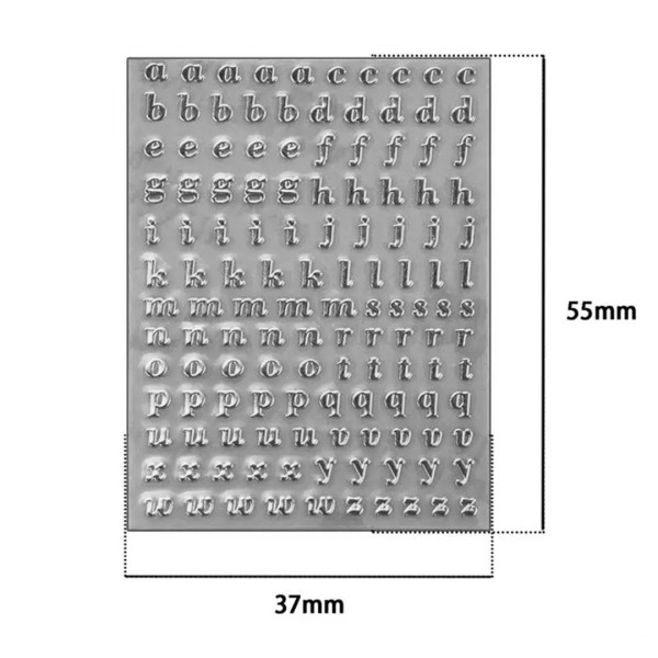 Epoksi Reçine Çıkartmalı Sticker Harf Gümüş 7mm