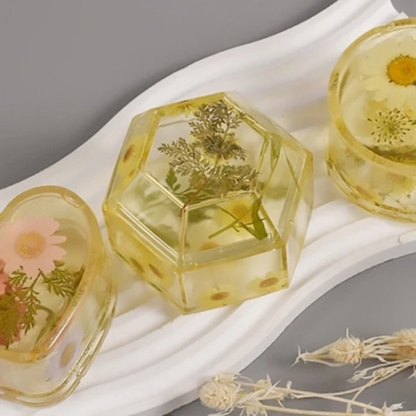 Epoksi Altıgen Kapaklı Mücevher Takı Kutusu Silikon Kalıbı GT9236