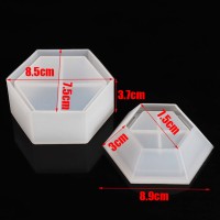 Epoksi Altıgen Kapaklı Mücevher Takı Kutusu Silikon Kalıbı GT9236