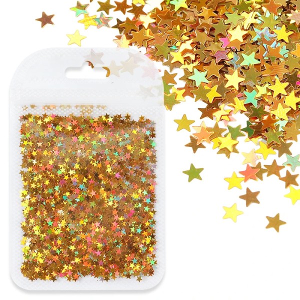 Epoksi Yıldız Glitter Hologramlı Gold - 5gr Epoksi Yıldız Glitter Hologramlı Gold - 5gr