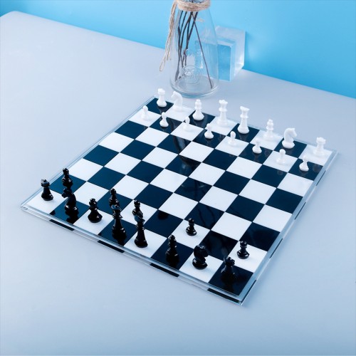 Epoksi Satranç Tahtası Kalıbı Silikon Büyük Boy 26x26x1cm Epoksi Satranç Tahtası Kalıbı Silikon Büyük Boy 26x26x1cm