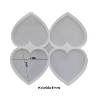 Epoksi Çoklu Kalp Magnet Silikon Kalıbı EM26 Epoksi Çoklu Kalp Magnet Silikon Kalıbı EM26