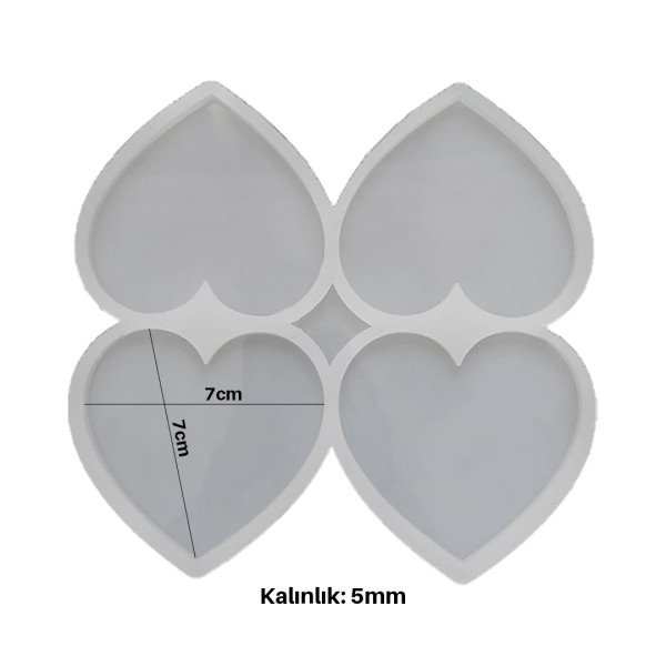 Epoksi Çoklu Kalp Magnet Silikon Kalıbı EM26 Epoksi Çoklu Kalp Magnet Silikon Kalıbı EM26