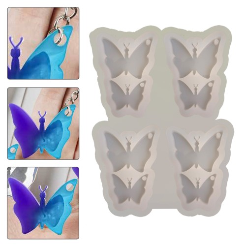 Epoksi Çoklu Anahtarlık Kelebek Kalıbı Silikon EM315