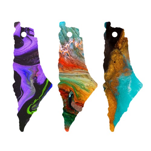 Epoksi Çoklu Anahtarlık Filistin Haritası Kalıbı Silikon EM317